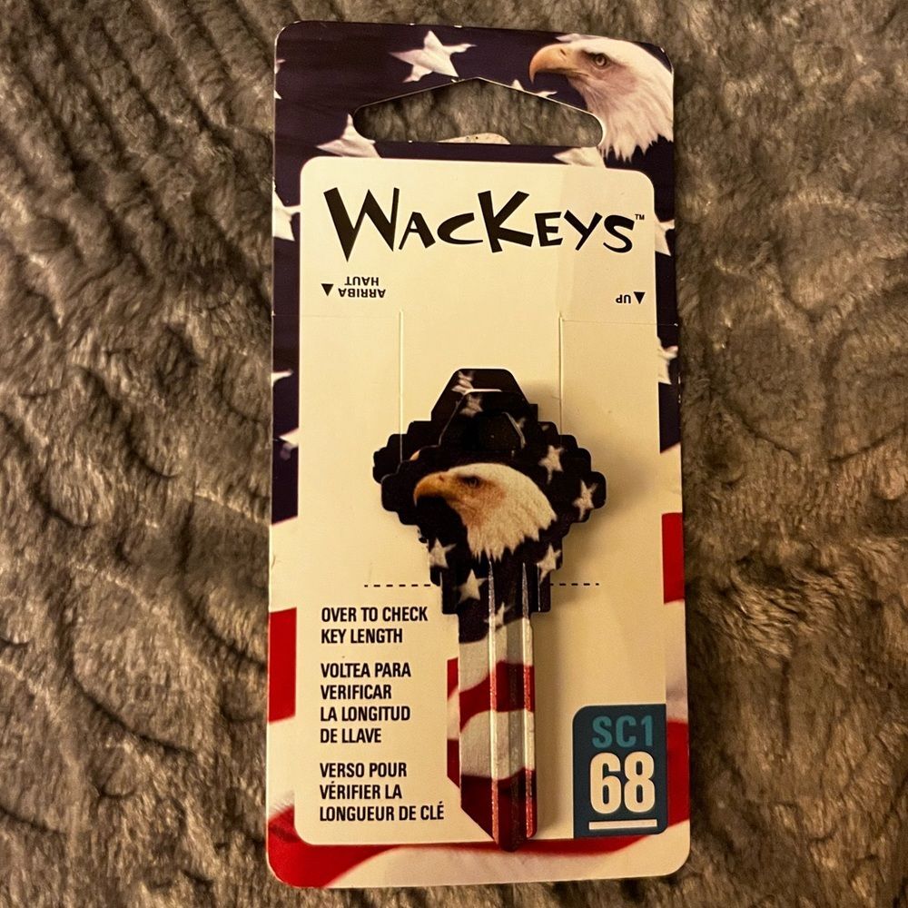WACKEYS SC1 #68 American Bald Eagle House Key american flag BLANK KEY